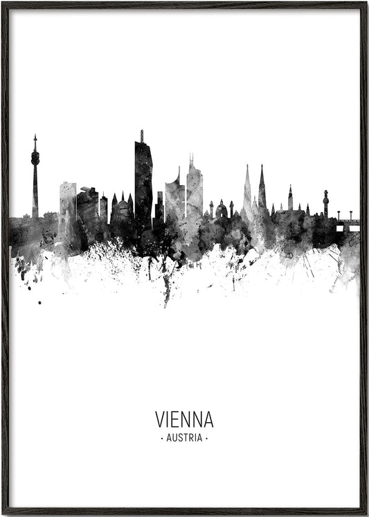 Vienna Skyline en blanco y negro