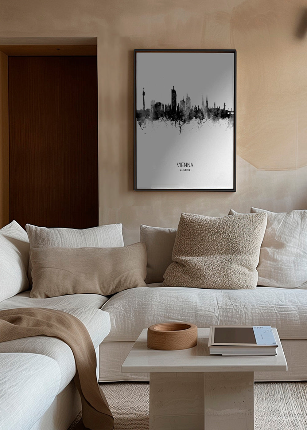 Vienna Skyline en blanco y negro