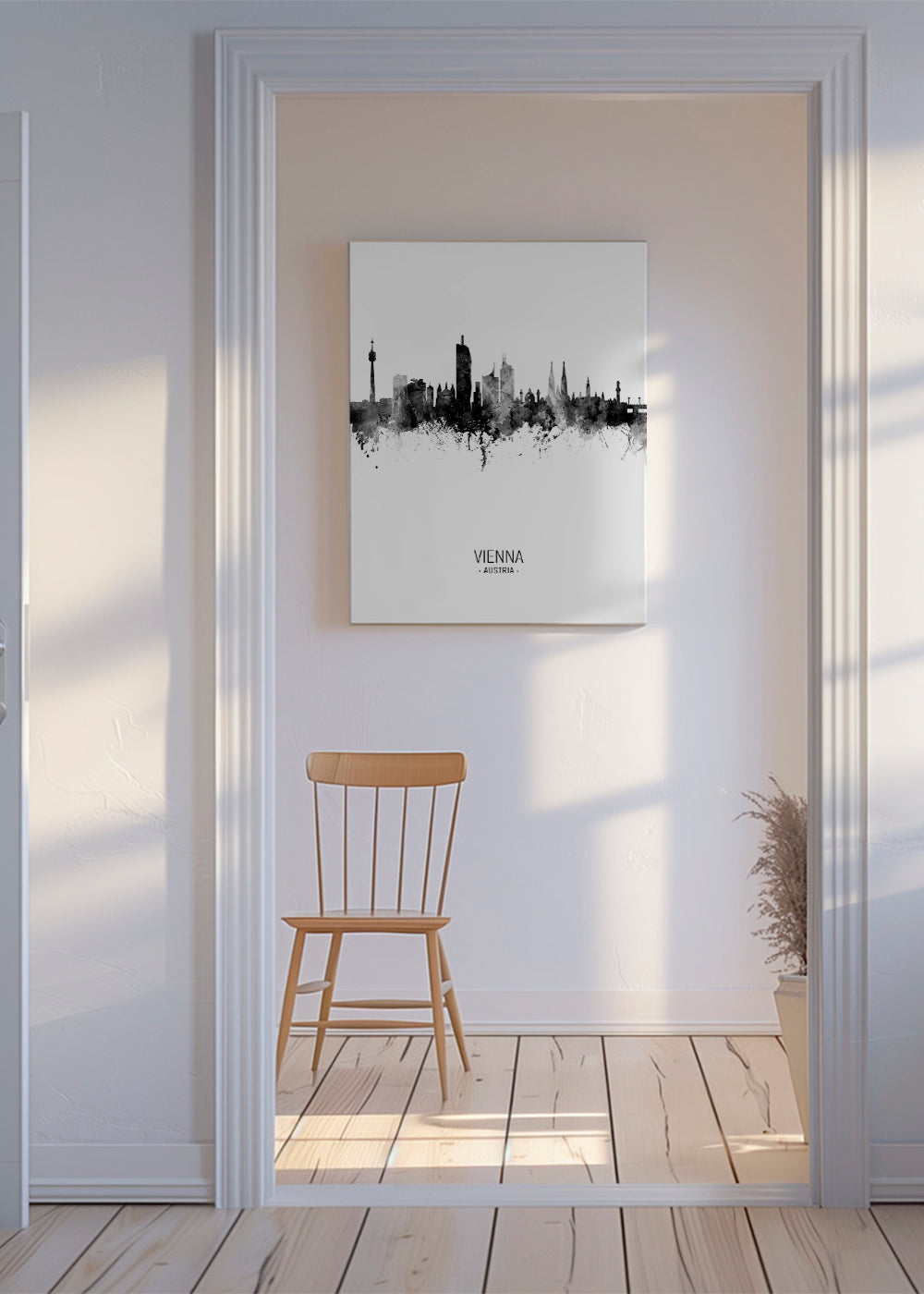 Vienna Skyline en blanco y negro