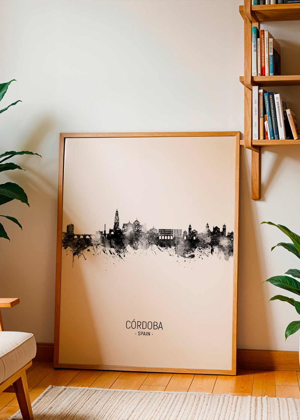 Córdoba Skyline en blanco y negro