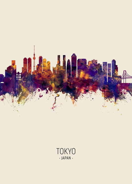 Tokyo Skyline en beige