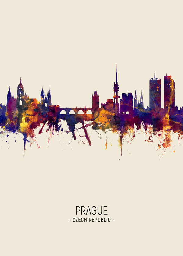 Prague Skyline en beige