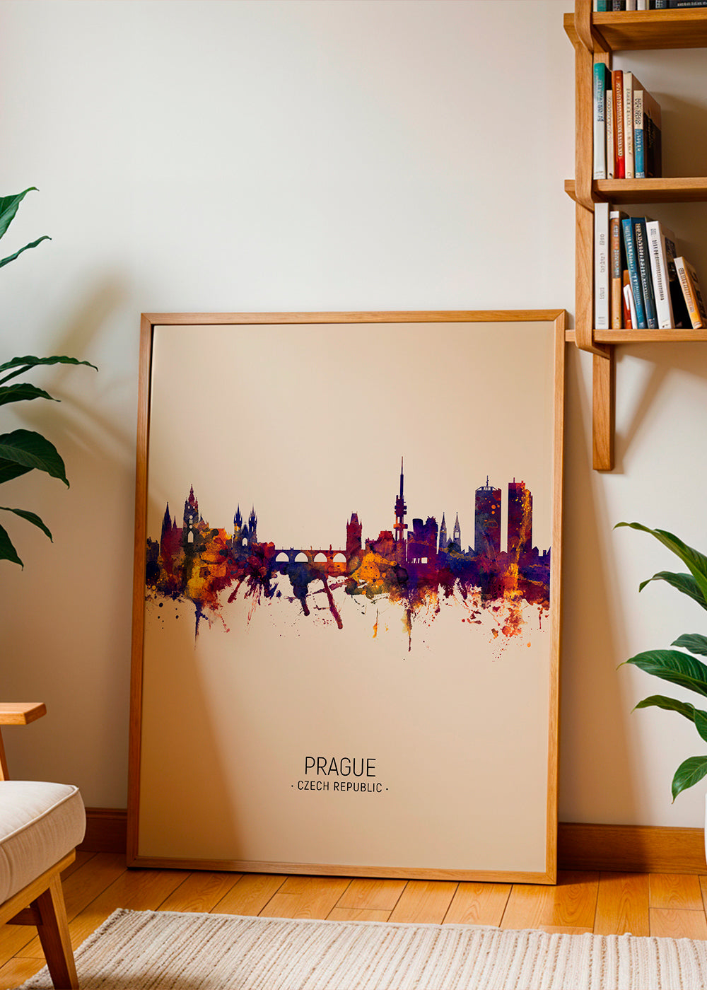 Prague Skyline en beige