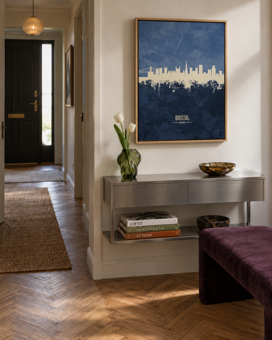Bristol Skyline Azul - Framed canvas in an interior