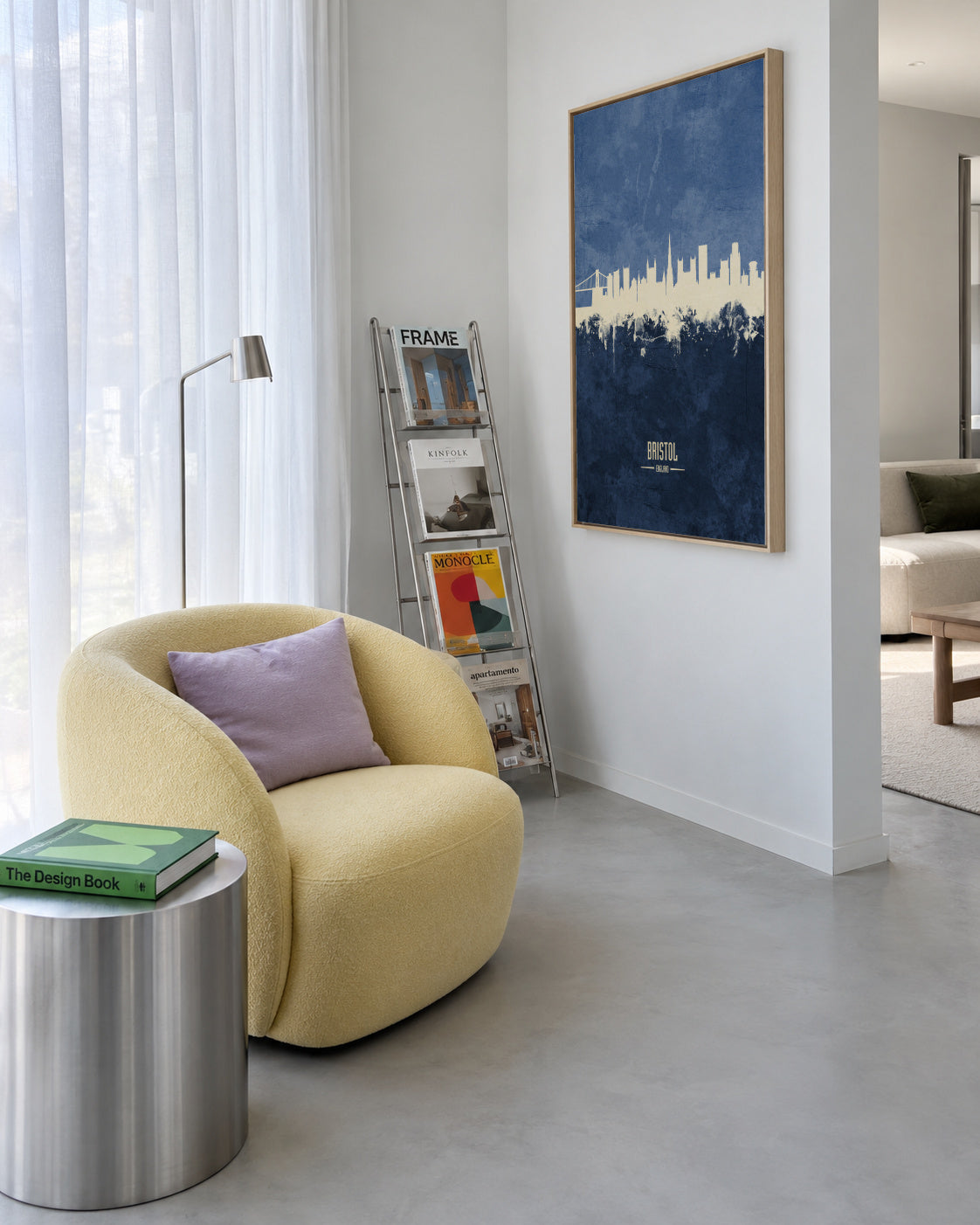 Bristol Skyline Azul - Framed canvas in an interior