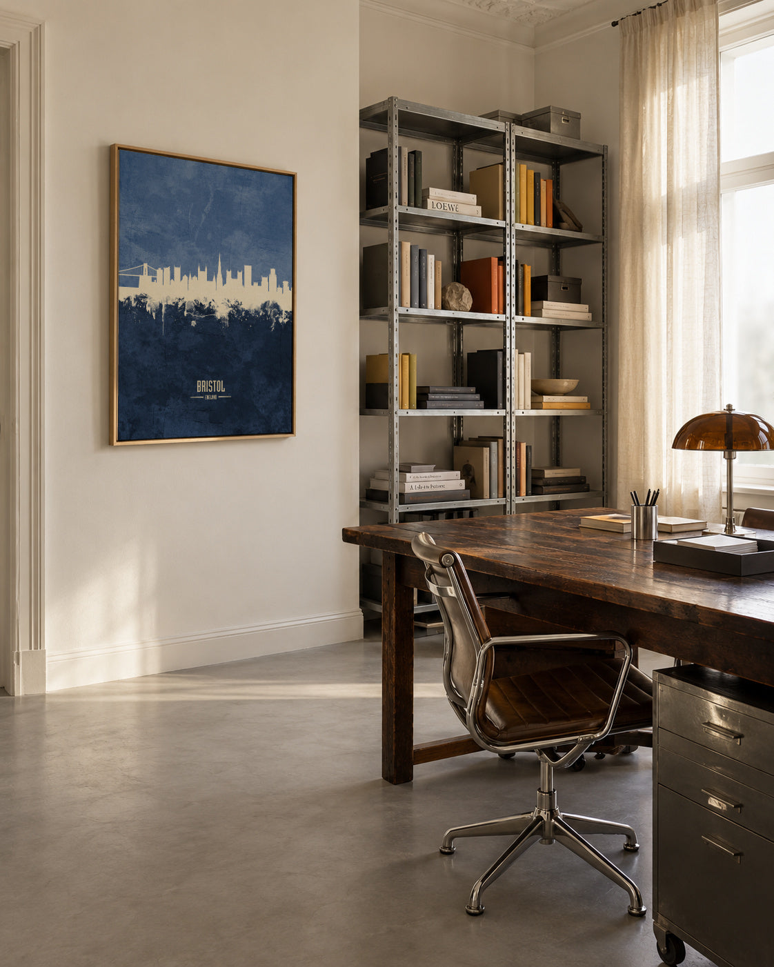 Bristol Skyline Azul - Framed canvas in an interior