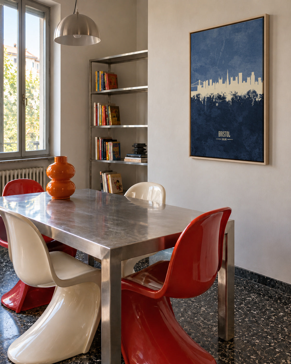 Bristol Skyline Azul - Framed canvas in an interior