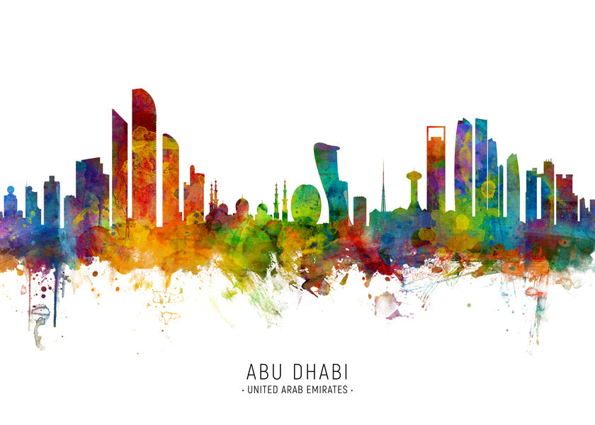 Abu Dhabi Skyline multicolor