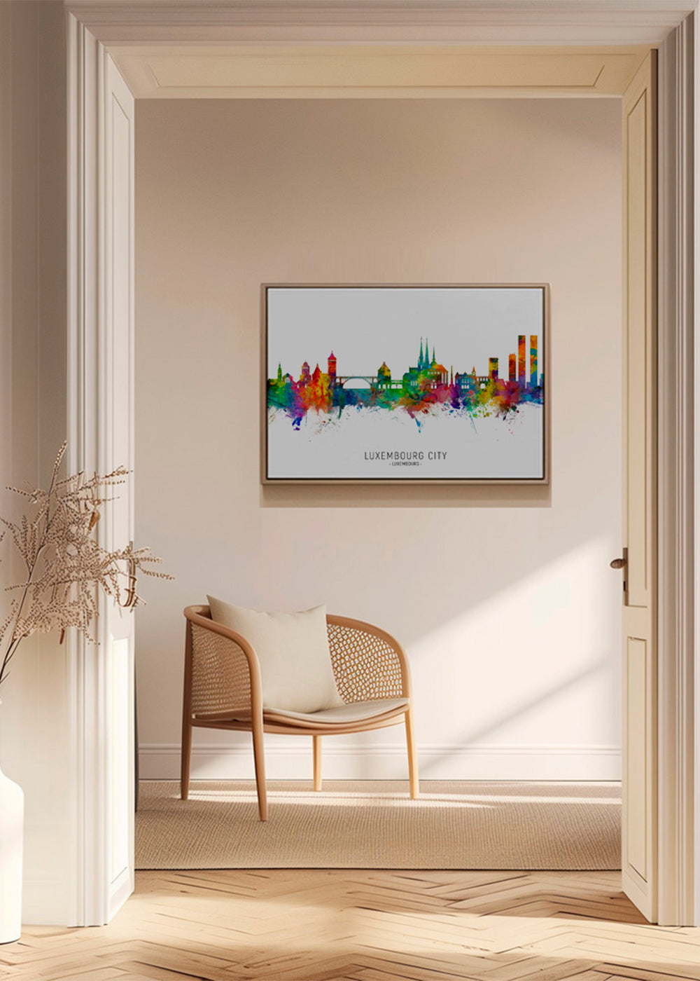Luxembourg City Skyline multicolor