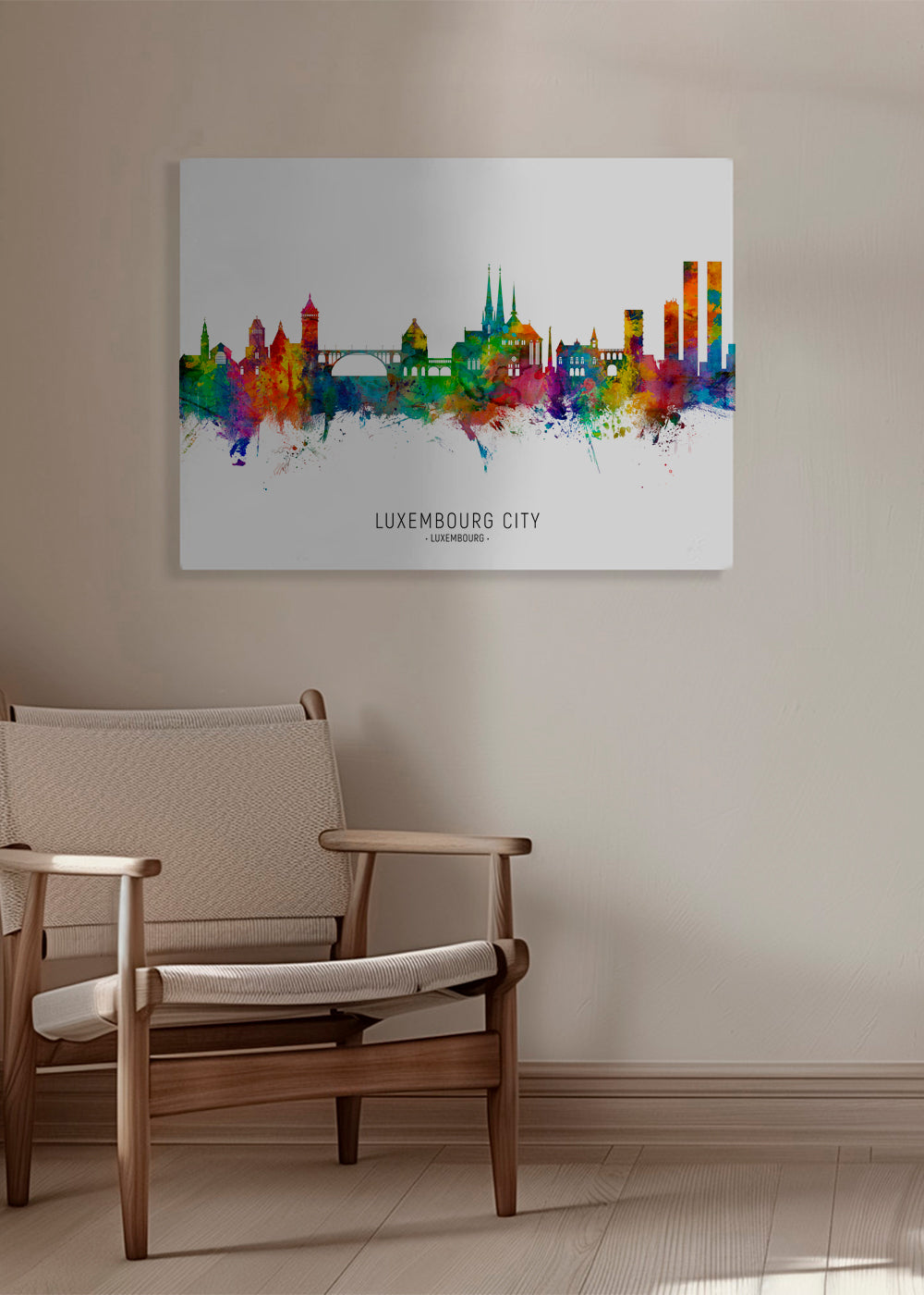 Luxembourg City Skyline multicolor