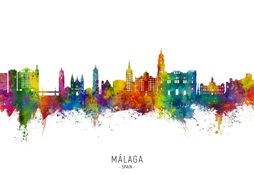 Málaga Skyline multicolor