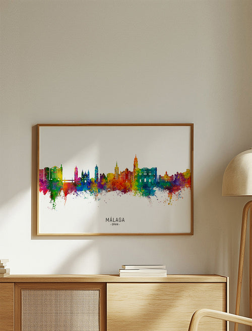 Málaga Skyline multicolor