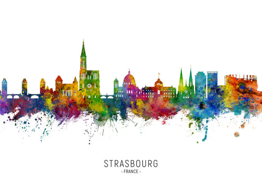 Strasbourg Skyline multicolor