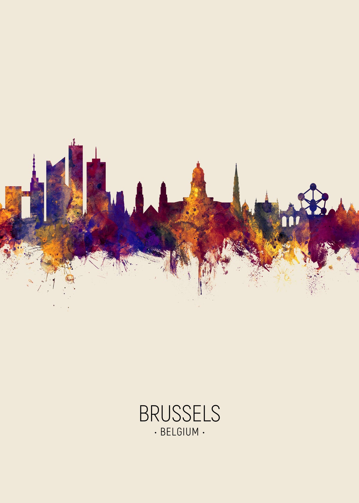 Brussels Skyline beige - Unframed art print