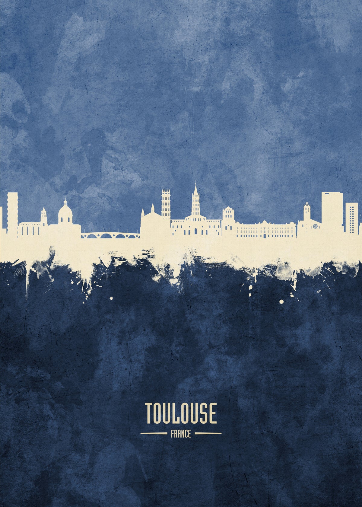 Toulouse Skyline azul - Unframed art print