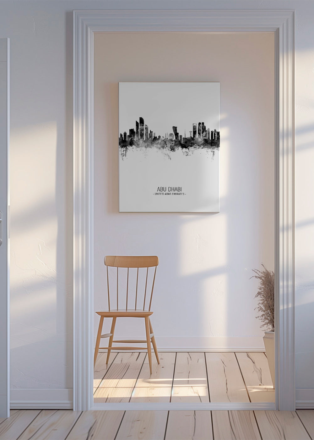 Abu Dhabi Skyline blanco y negro