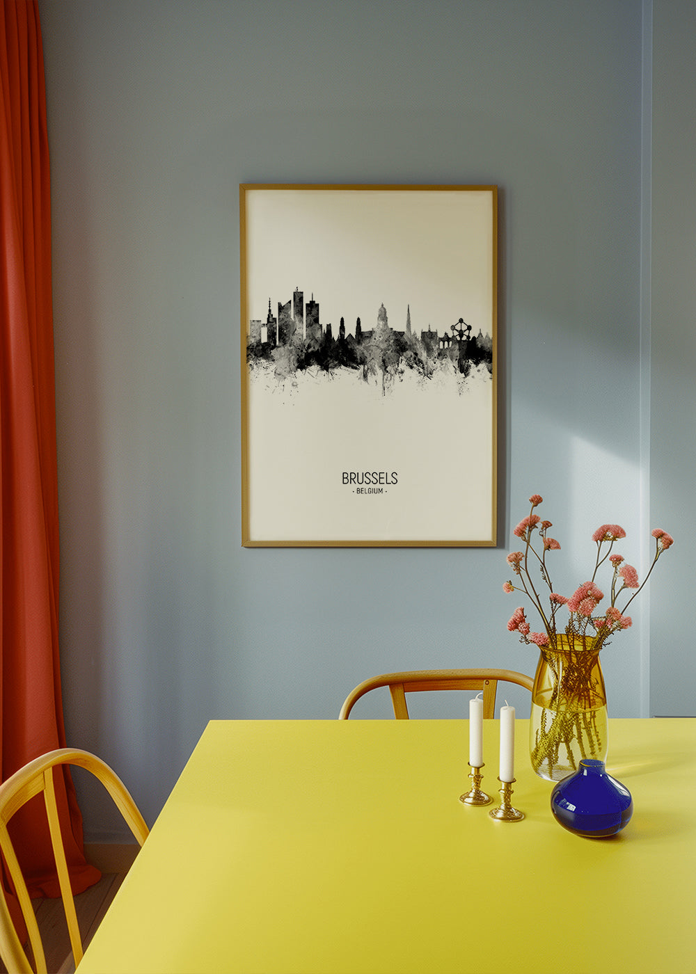 Brussels Skyline blanco y negro