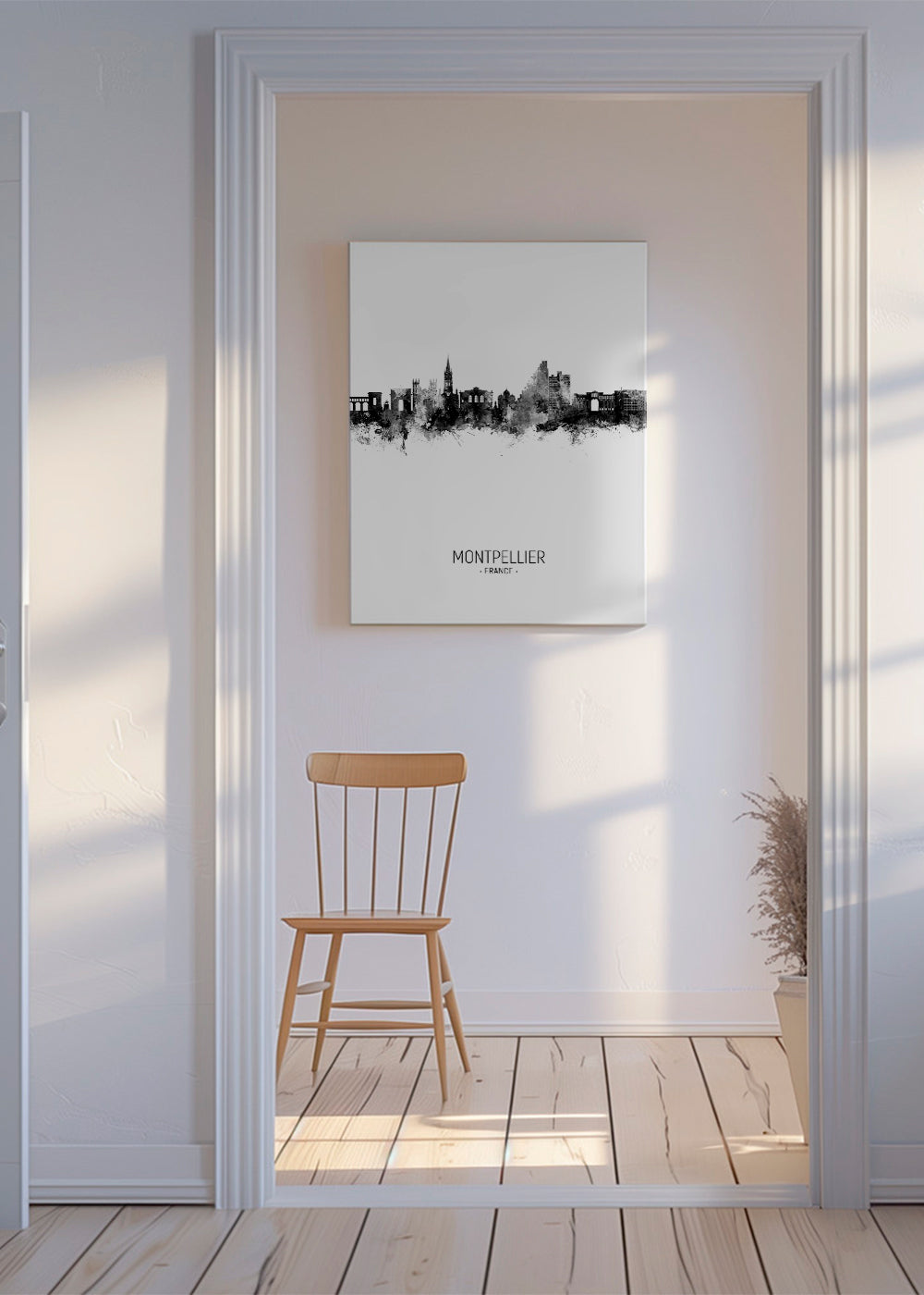 Montpellier Skyline blanco y negro