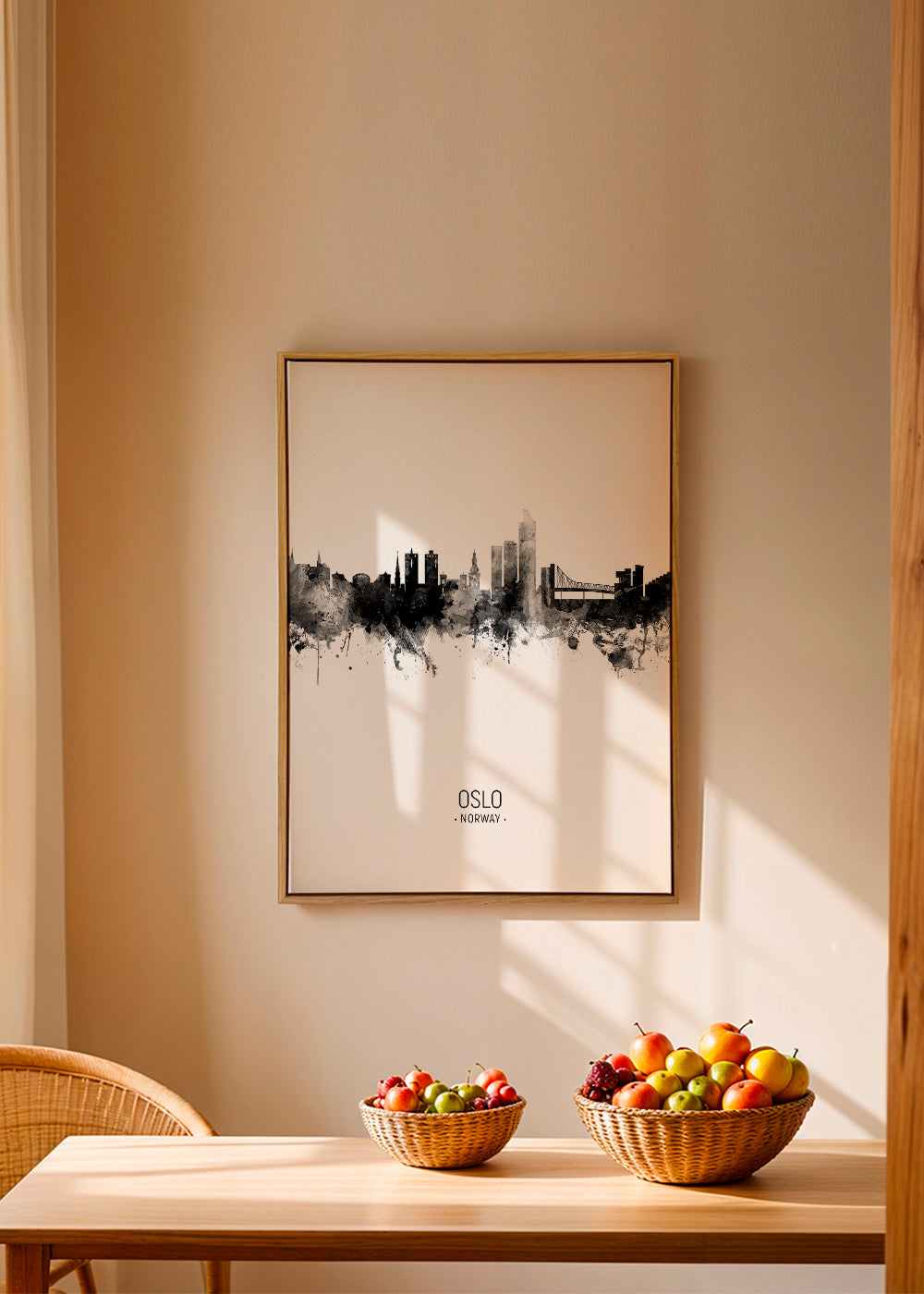 Oslo Skyline blanco y negro