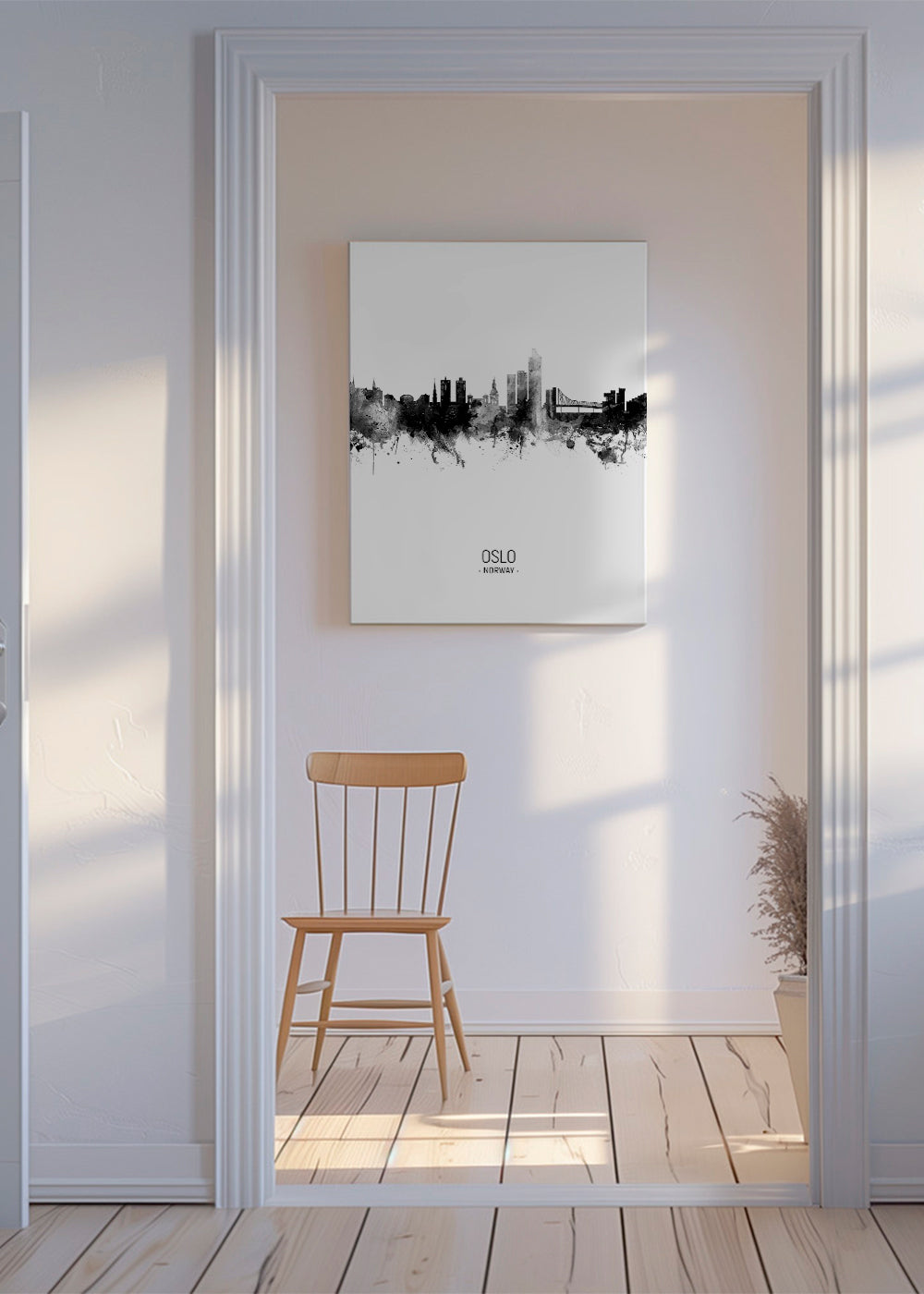 Oslo Skyline blanco y negro