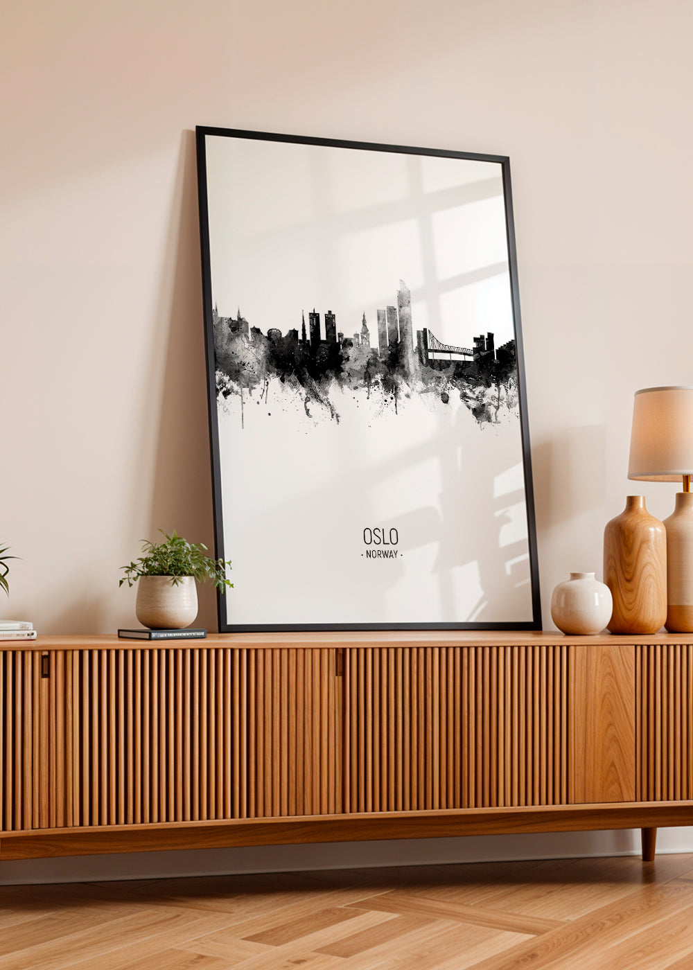 Oslo Skyline blanco y negro