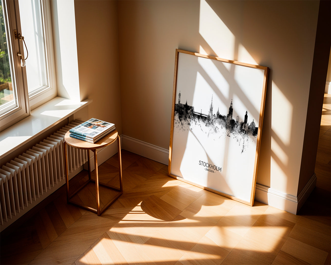 Stockholm Skyline blanco y negro