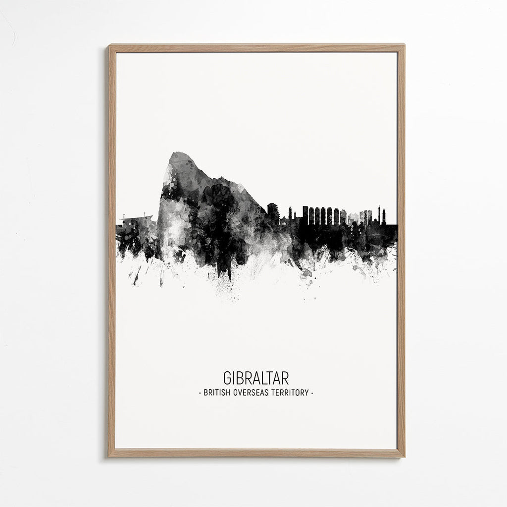 Gibraltar Skyline blanco y negro