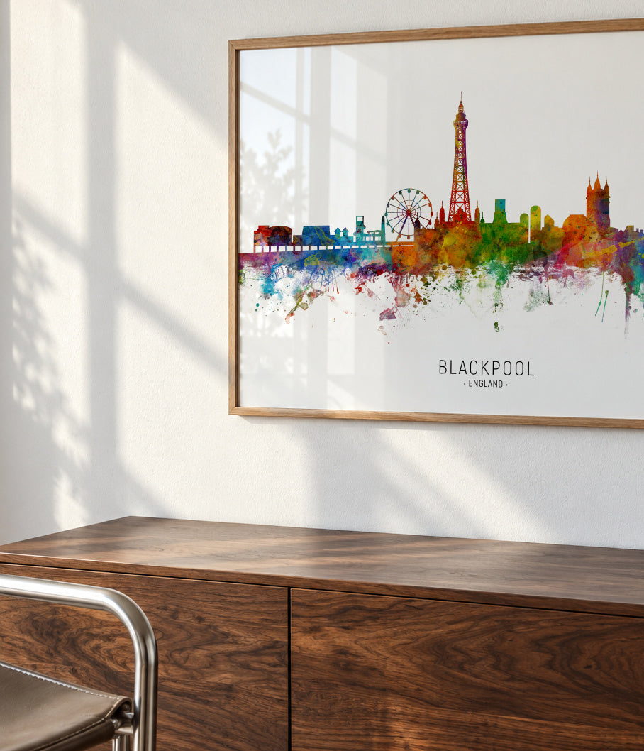 Blackpool Skyline multicolor - Framed poster detail