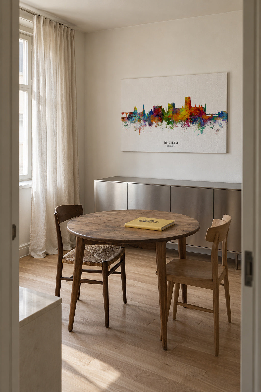 Durham Skyline multicolor - Unframed canvas in an interior