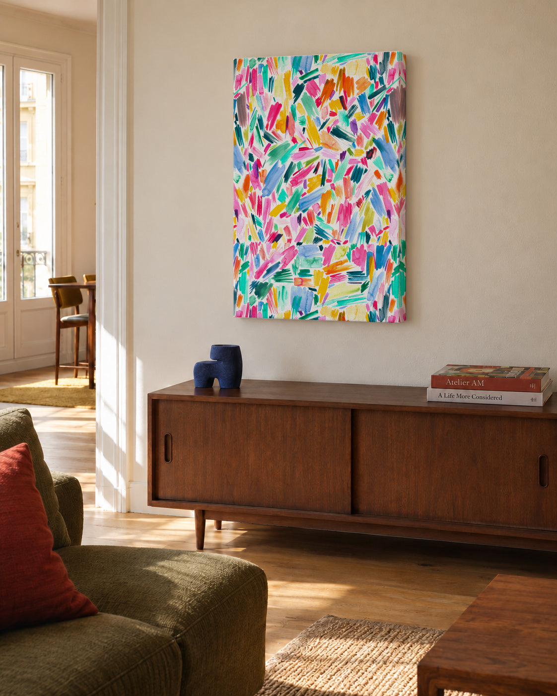 Simple Pleasure Pink Dreaming Gaudi - Unframed canvas in an interior