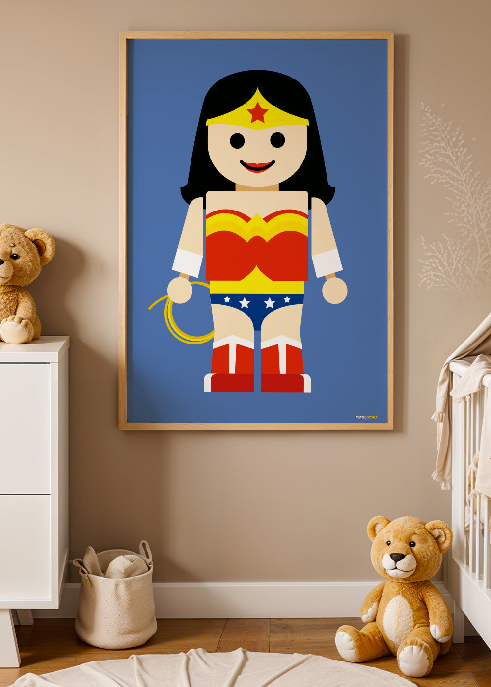 Toy Wonder Woman - Framed poster in an interior