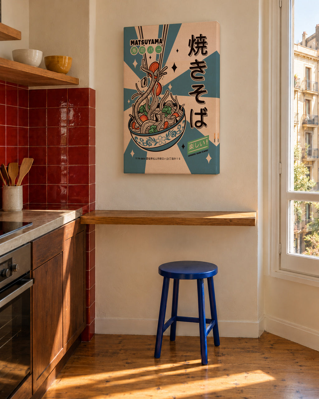 Noodles Every Day - Unframed canvas in an interior