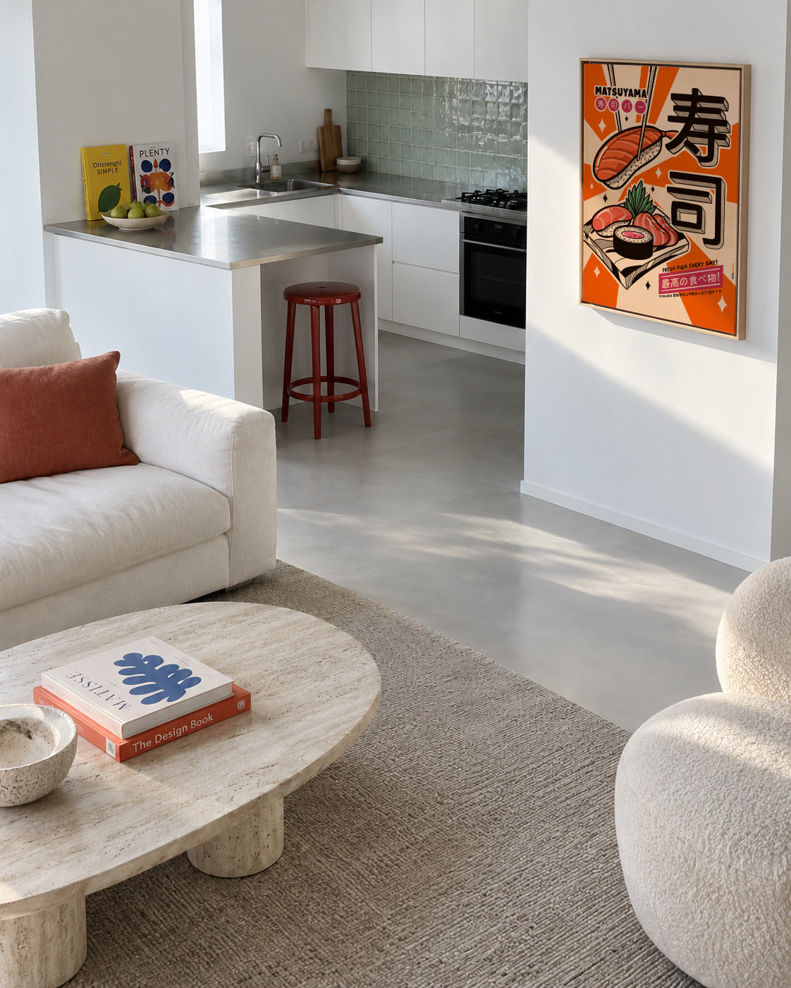 Sushi Every Day - Framed canvas in an interior