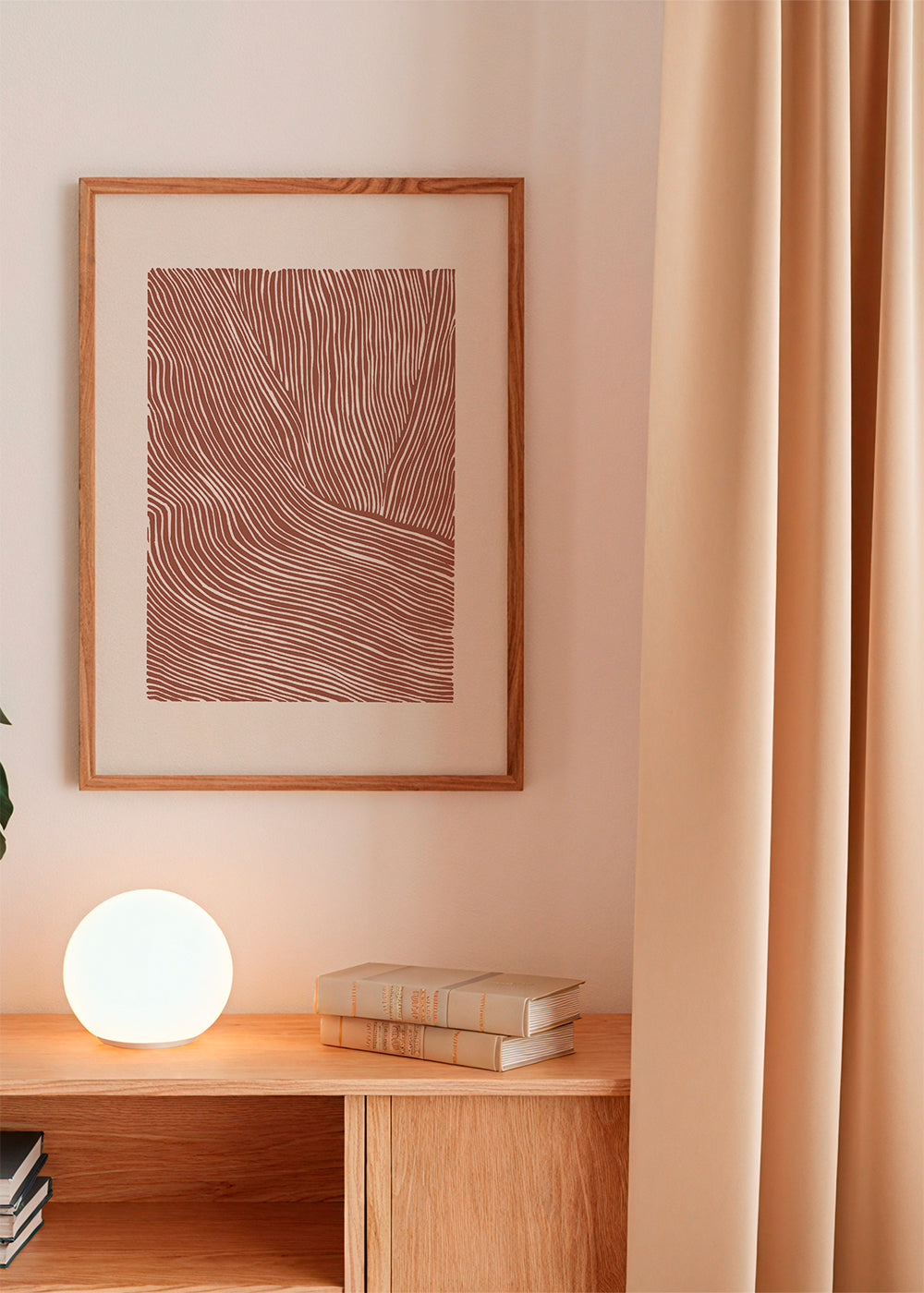 Stripes linocut Nº5 - Terracotta