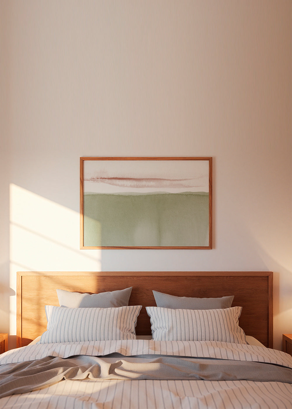 Watercolor landscape N 40 Olive green