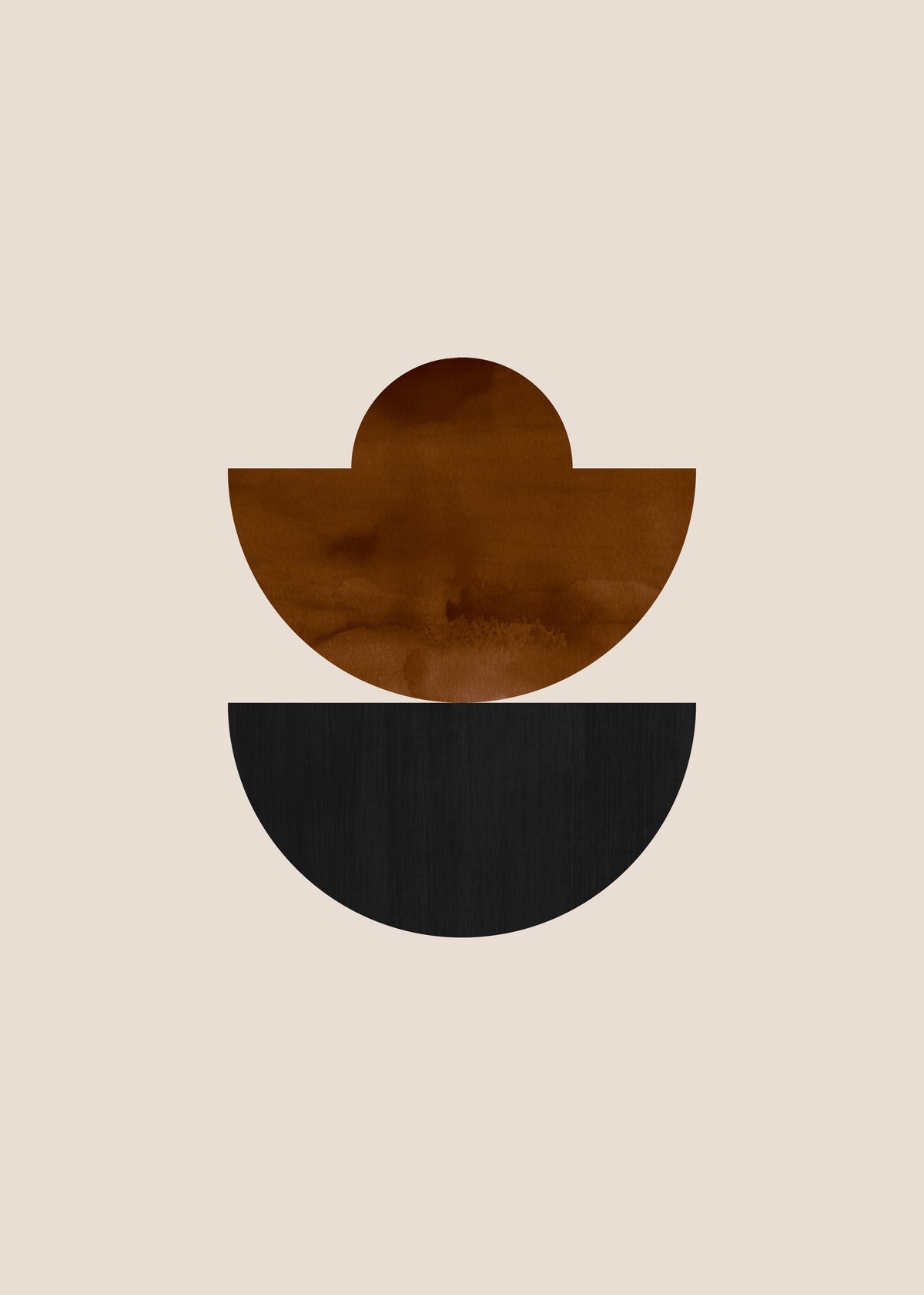 Geometric shapes Nº3 - rust & black - Unframed art print