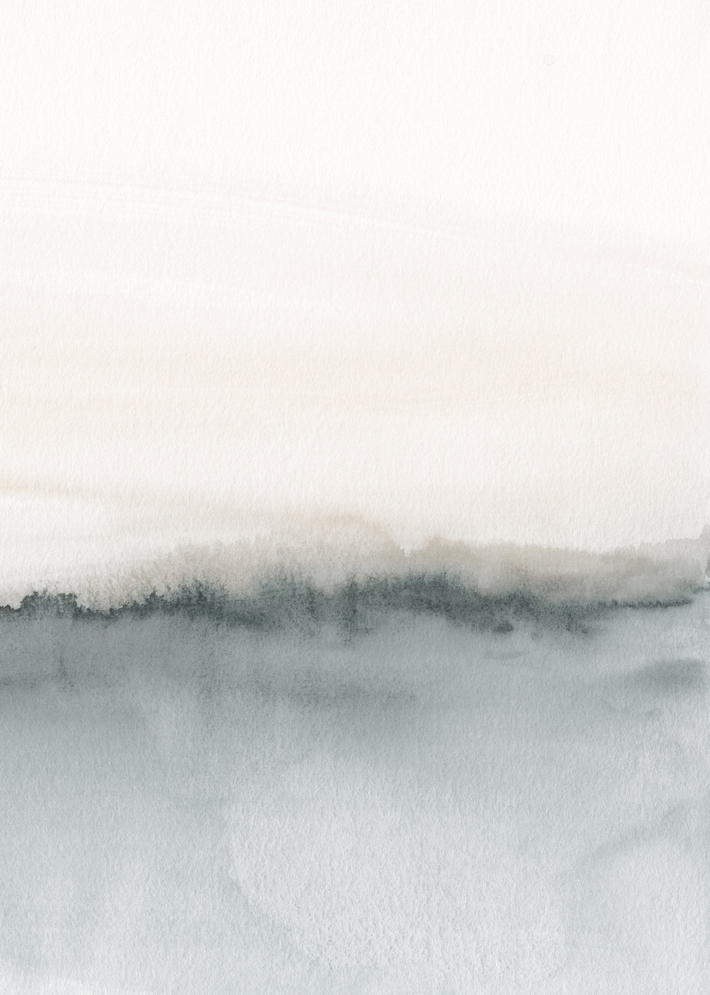 Watercolor landscape N 46 Soft coral & Gray 2/2 - Unframed art print