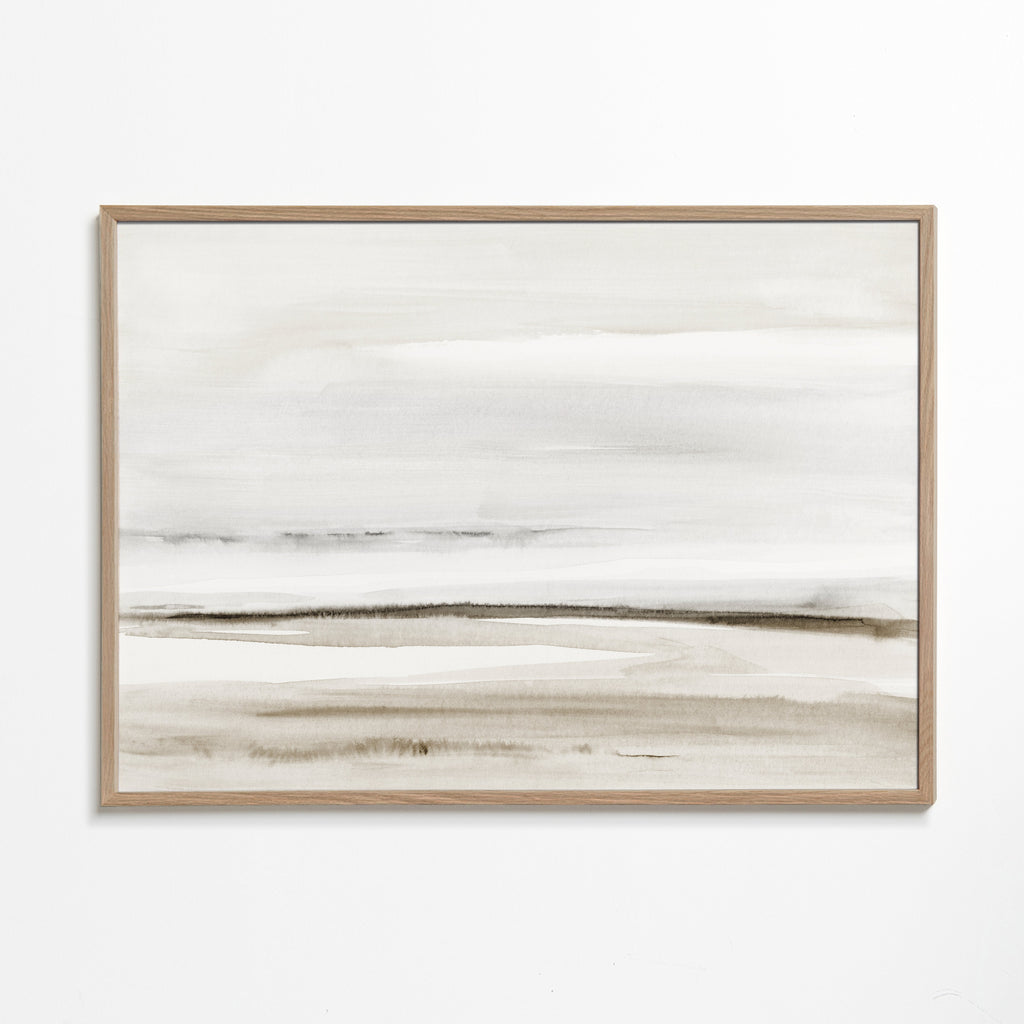 Watercolor shore in neutral colors