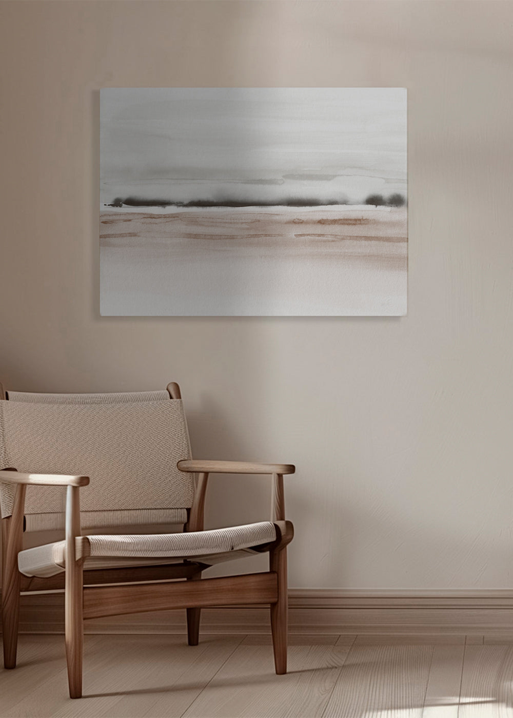 Watercolor ocean in earthy tones