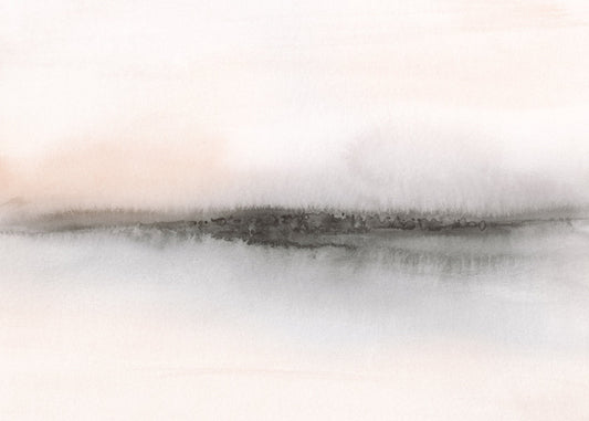 Abstract minimalist landscape in soft tones
