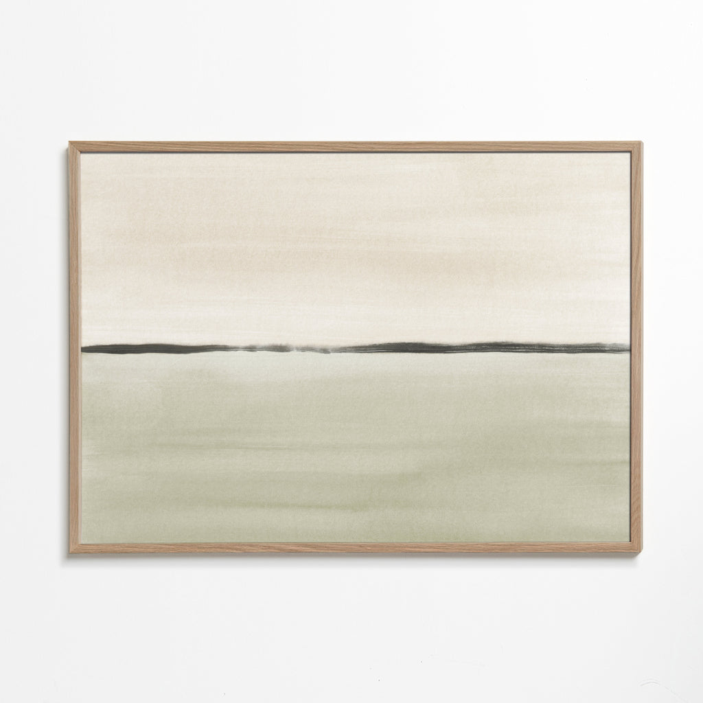 Minimalist horizon in soft olive green and sepia