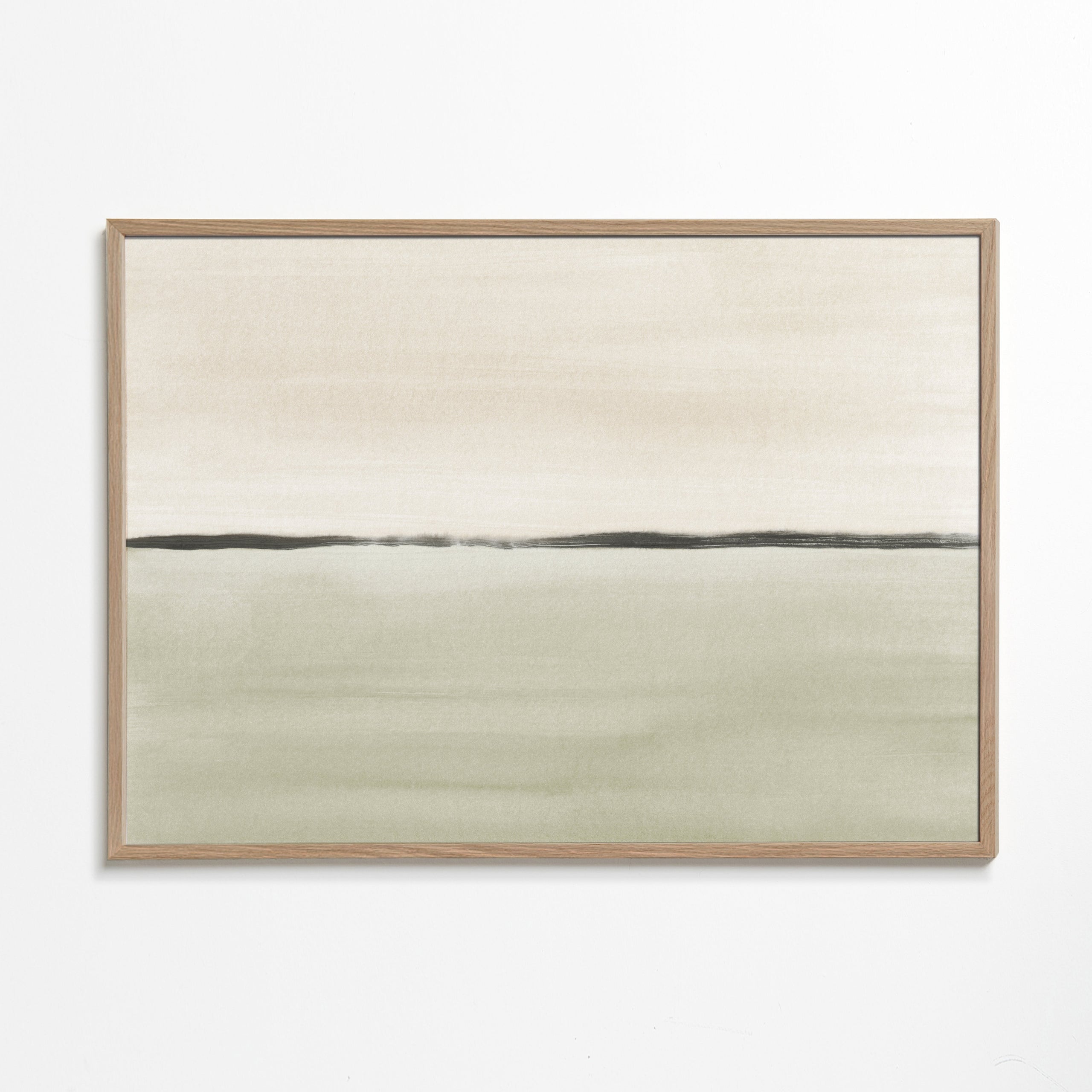 Minimalist horizon in soft olive green and sepia