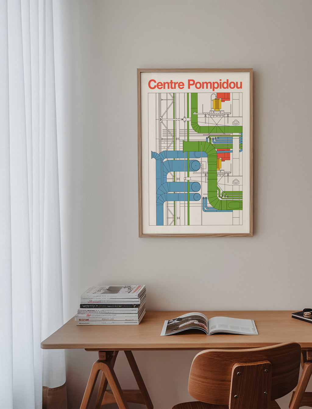 Cuadro de ciudades Centre Pompidou, diagrama arquitectónico – Product2