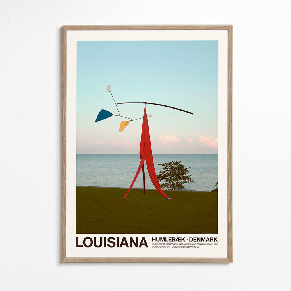 Cuadro de ciudades Louisiana con móvil escultórico – Oak Frame
