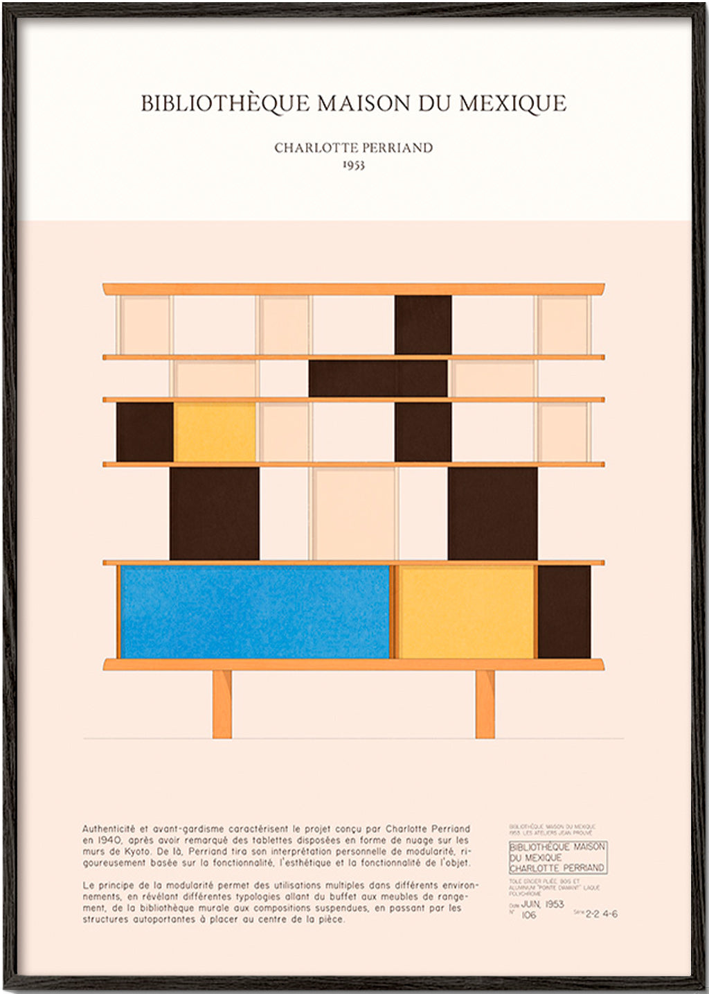Ilustración estantería modular de 1955 – Black Frame