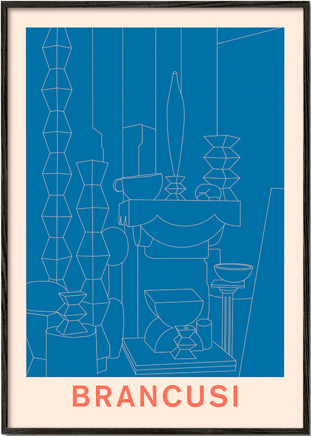 Ilustración geométrica Brancusi – Black Frame