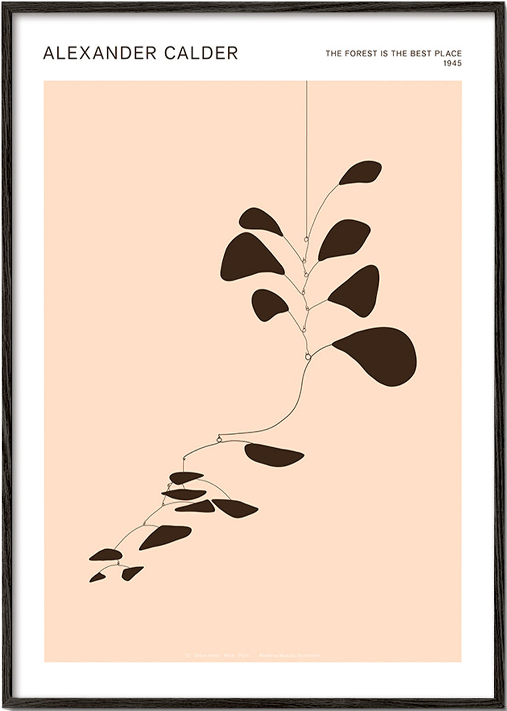 Lámina botánica móvil minimalista – Black Frame