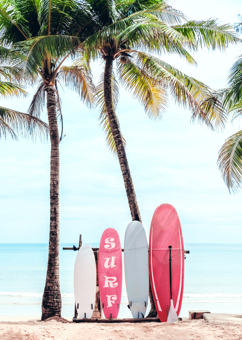 Choose Your Surfboard in pink - Unframed art print