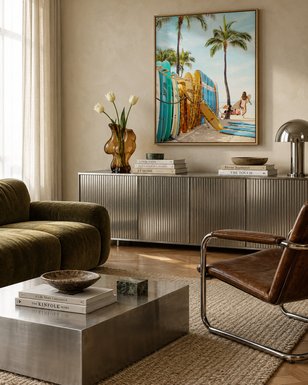 Choose Your Surfboard 2 - Framed canvas in an interior