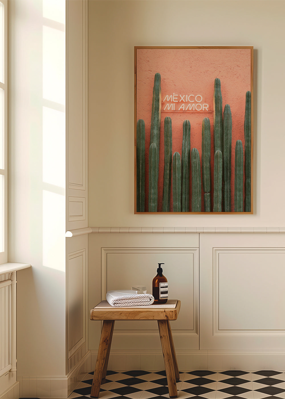 Mexico Mi Amor - Framed poster in an interior